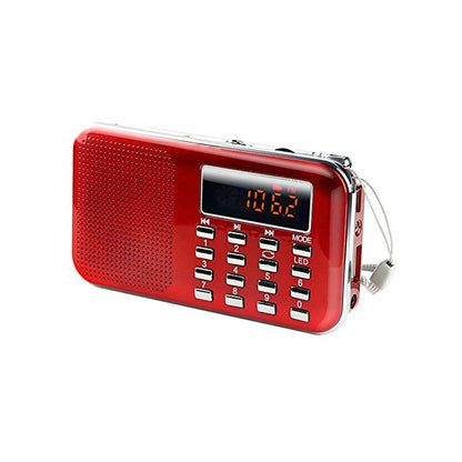 Radioddity L-908 Mini Digital FM LCD Radio, Red [DISCONTINUED] - Radioddity