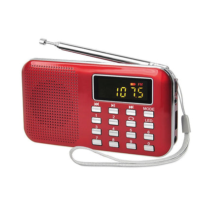 Radioddity L-908 Mini Digital FM LCD Radio, Red [DISCONTINUED] - Radioddity