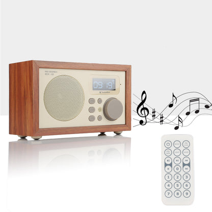 InstaBox i50 Wooden FM Clock Radio & Bluetooth Speaker [DISCONTINUED] - Radioddity