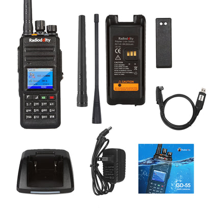 Radioddity GD-55 Plus | UHF DMR | 2800mA | 10/4W | Waterproof | Record - Radioddity