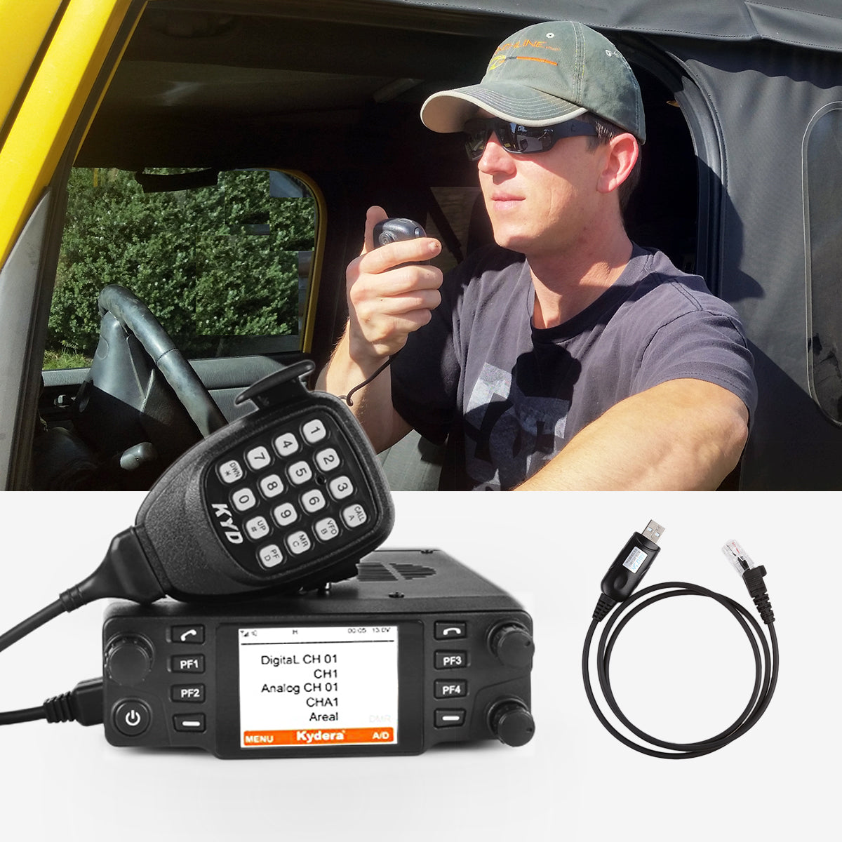 Kydera CDM-550H DMR UHF 40W 25KM Digital Car Radio [DISCONTINUED] - Radioddity