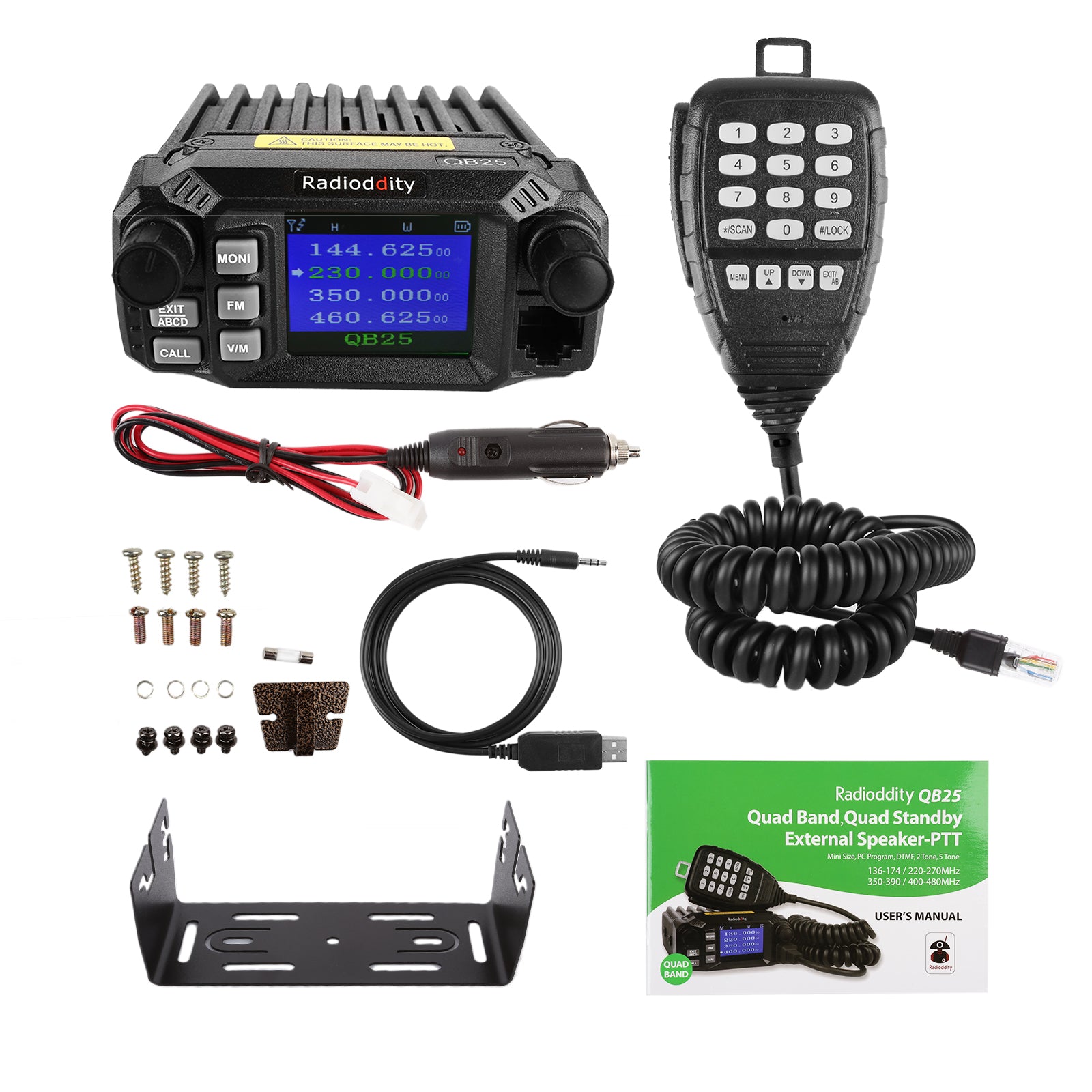 QB25 Quad Band Quad-standby Mini Mobile Radio+ Cable [DISCONTINUED] - Radioddity