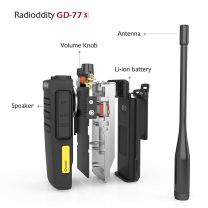 GD-77S DMR [10 Packs] | Dual Band | 5W | 2 Time-slot DMR | 2200mAh | with Cable - Radioddity