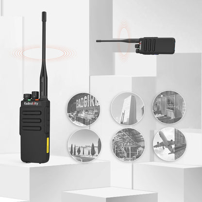 GD-77S DMR [10 Packs] | Dual Band | 5W | 2 Time-slot DMR | 2200mAh | with Cable - Radioddity