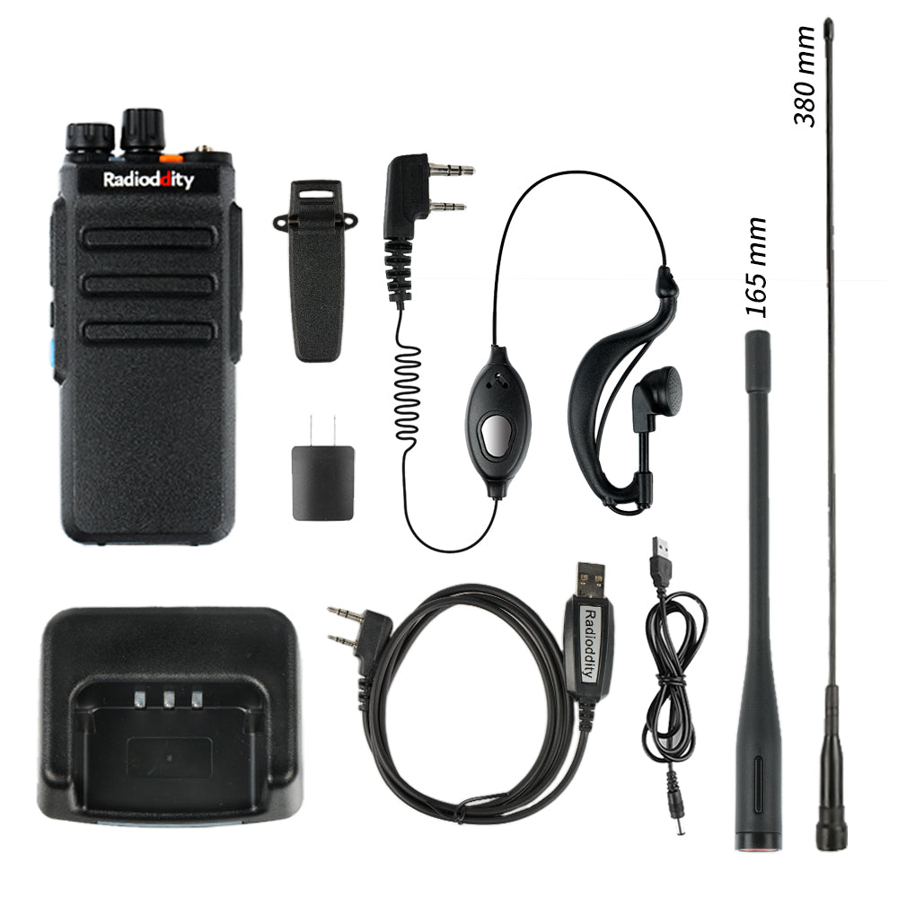 GD-77S DMR [10 Packs] | Dual Band | 5W | 2 Time-slot DMR | 2200mAh | with Cable - Radioddity