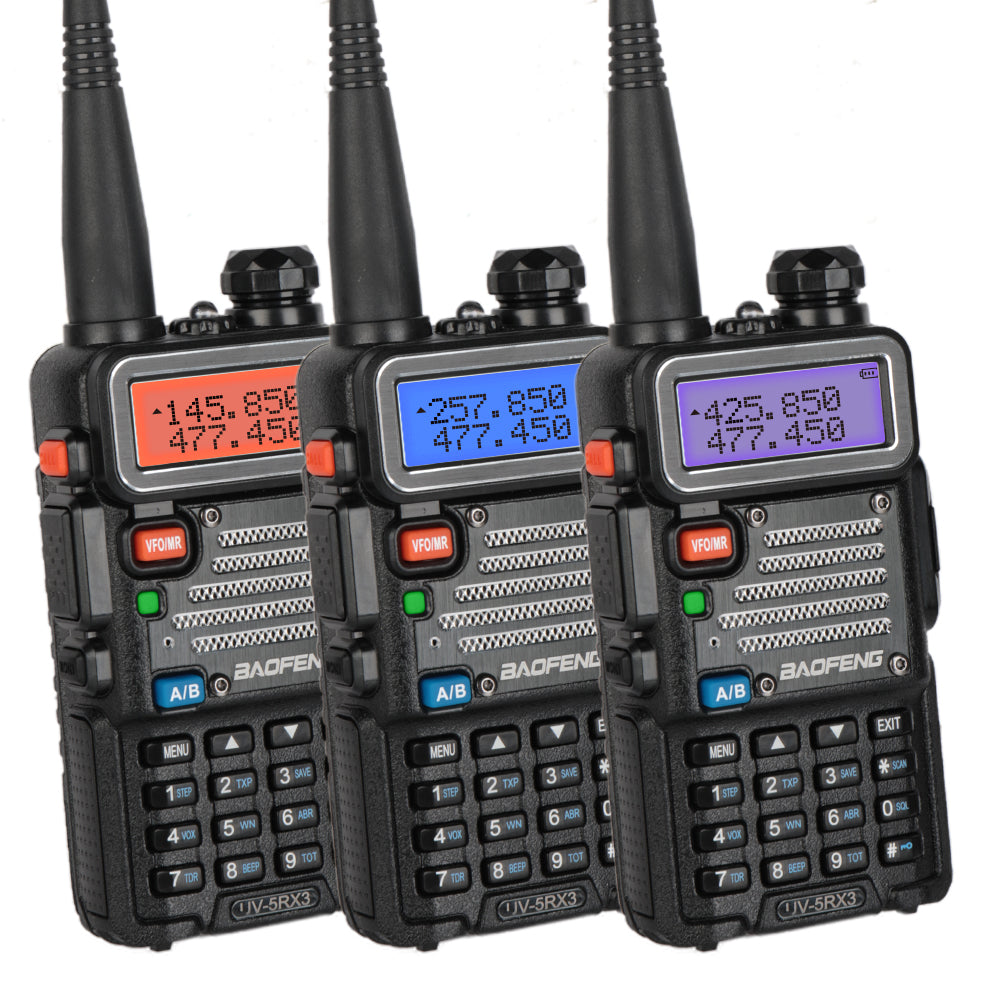 Baofeng x Radioddity UV-5RX3 | Tri-band 1.25M | Tri-color LCD | 2 Antennas | with Cable - Radioddity