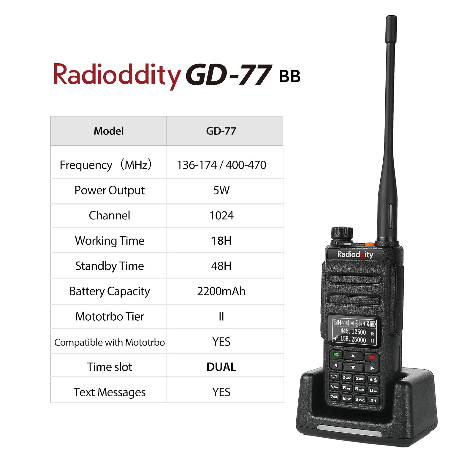 GD-77 Dual Band DMR (Inverted Display) - Radioddity