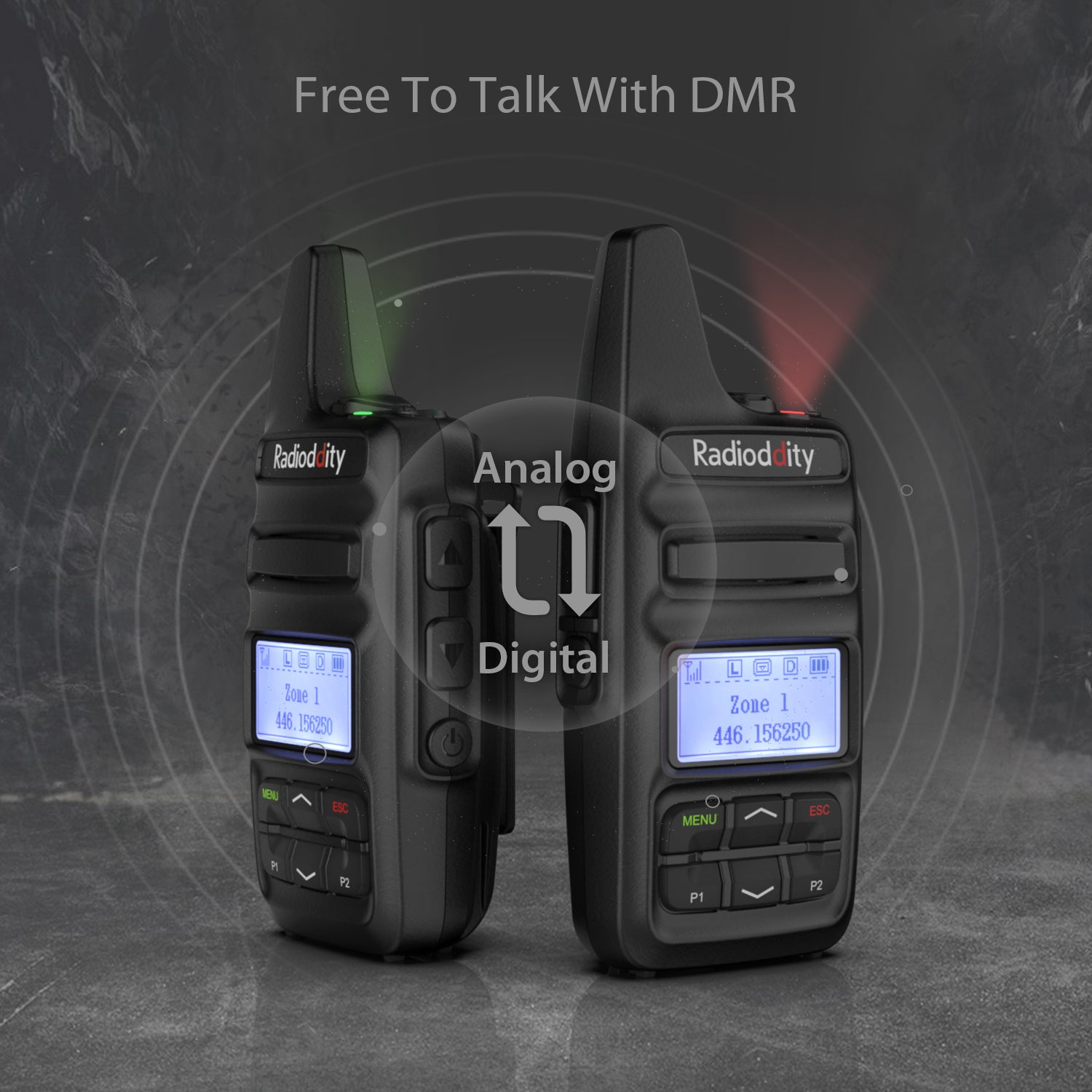 Radioddity GD-73A/E | DMR | UHF/PMR | USB Program & Charge | 2600mAh | SMS | Hotspot Use - Radioddity