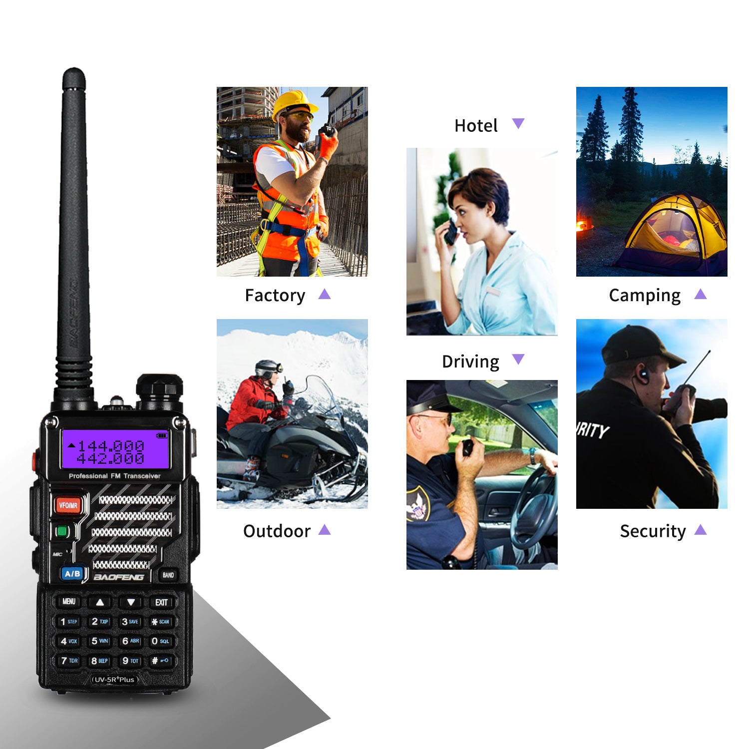 Baofeng UV-5R PLUS | DUAL BAND | 4/1W | 128CH | FLASHLIGHT | with Cable [DISCONTINUED] - Radioddity