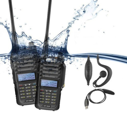 2 pcs x Baofeng GT-3WP Waterproof Two Way Radio + 1 x Programming Cable [DISCONTINUED] - Radioddity