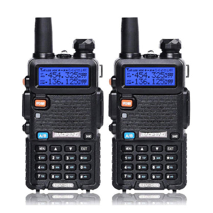 Baofeng UV-5R [2 Pack] | Dual Band | 4/1W | 128CH | Flashlight | VOX | Alert - Radioddity