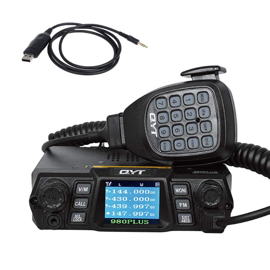 QYT KT-980 Plus | Dual Band | Quad-standby | 75W | Support CHIRP | with Cable - Radioddity