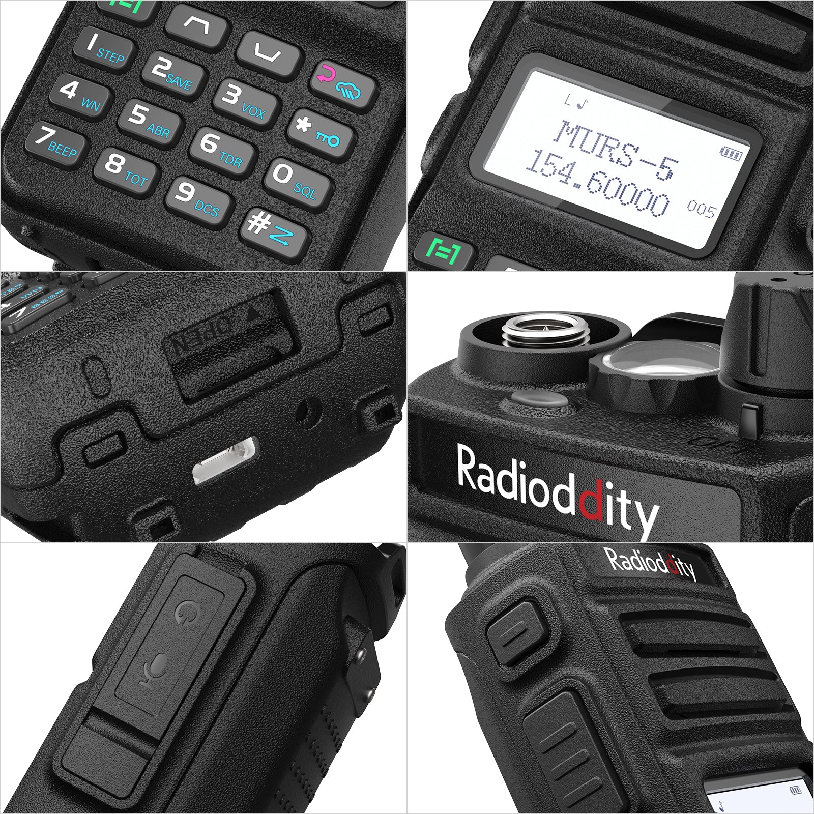 Radioddity MU-5 MURS Radio | 250 Channels | License Free | USB-C Charging | Display Sync | VOX | NOAA - Radioddity