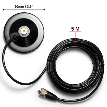 Radioddity RA-M5 Antenna Magnet Mount | SO-239 Connection - Radioddity