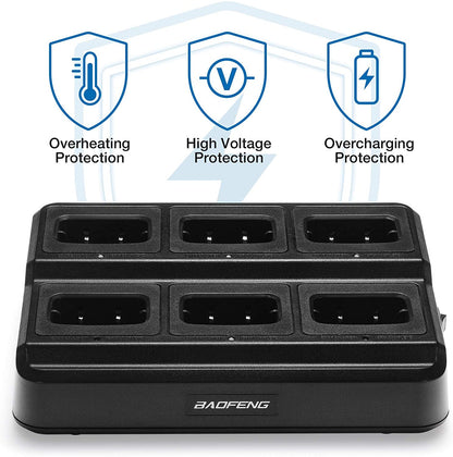 BAOFENG BF-88ST [6 Packs] with Six-way Charger & Cable | USB Charging - Radioddity