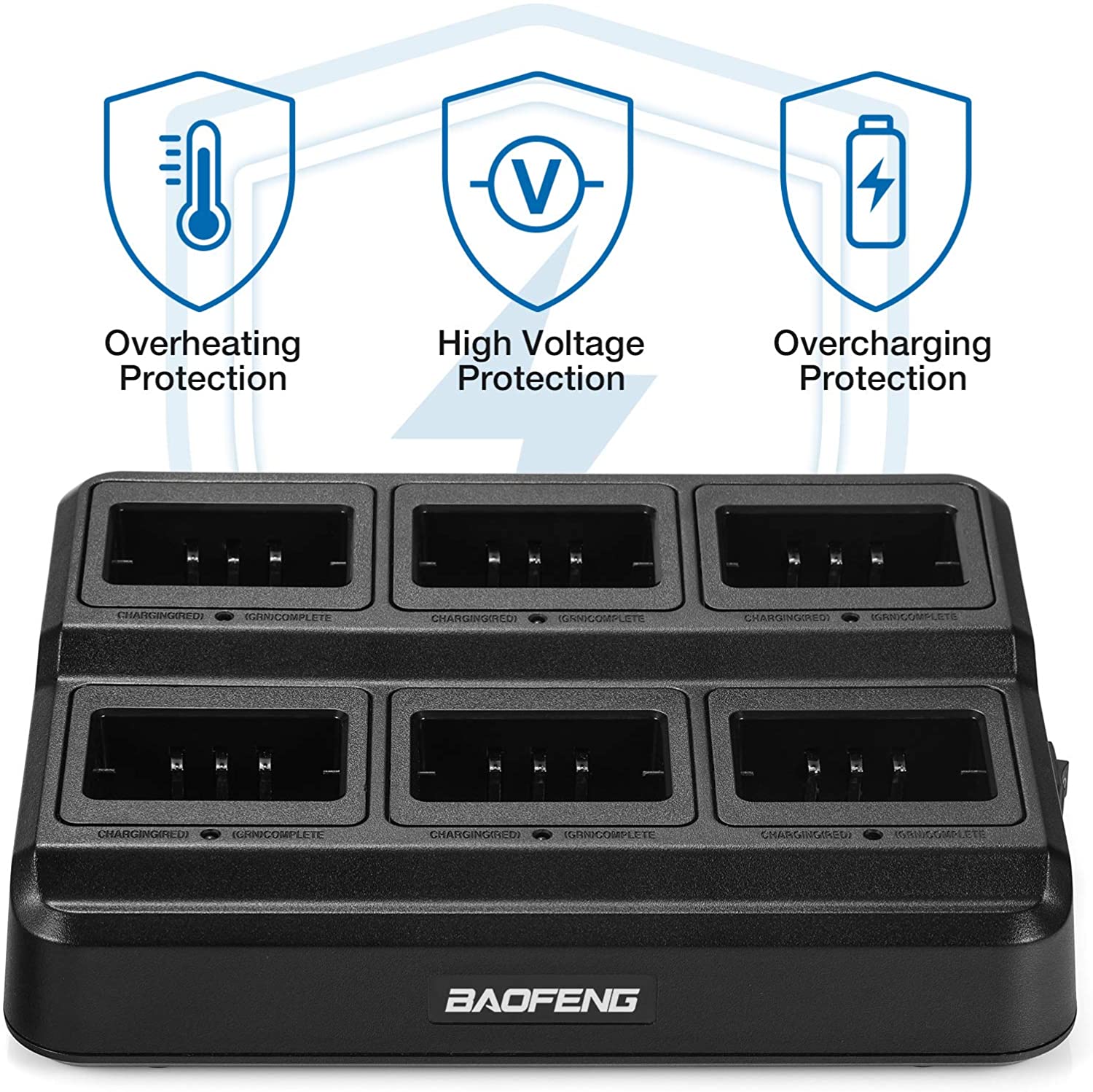 Baofeng GT-5R [6 Packs] |  with Six-way Charger & Cable [100% Legal Version of UV-5R] - Radioddity