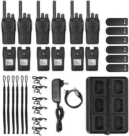 BAOFENG BF-88ST [6 Packs] with Six-way Charger & Cable | USB Charging - Radioddity