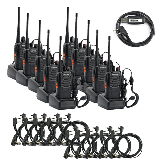 Baofeng BF-888S [10 Pack + 10 Acoustic Earpiece + Cable] - Radioddity