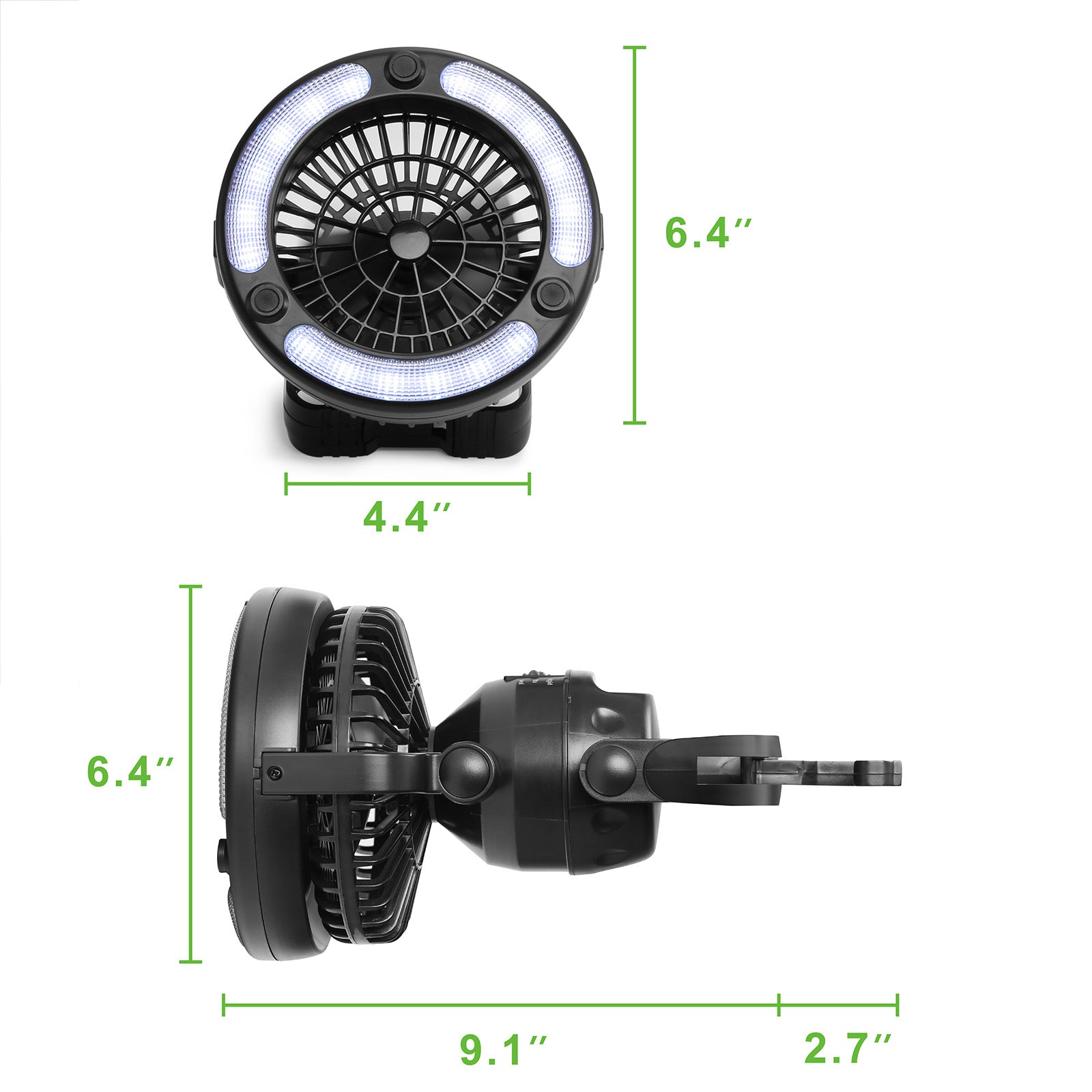 Raddy CF2 Portable Camping Fan with LED Lantern Battery Powered Tent Light [DISCONTINUED] - Radioddity