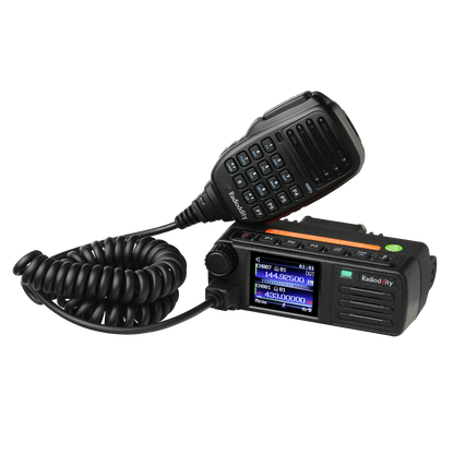 Radioddity DB25-D Mini Mobile Radio | 20W | Analog & Digital DMR | VHF & UHF Dual Band | GPS / APRS | SMS | Color Screen | 300000 Contacts - Radioddity