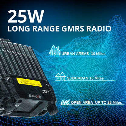 Radioddity DB25-G GMRS Mobile Radio | 25W | Quad Watch | UHF VHF Scanning | Repeater Capable - Radioddity