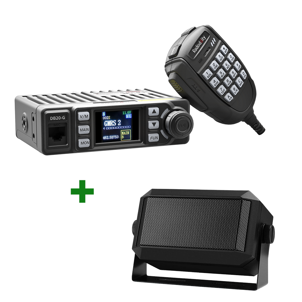 Radioddity DB20-G GMRS Mobile | 20W | 500 Channels | UHF VHF Scanner | Sync | Repeater Capable - Radioddity