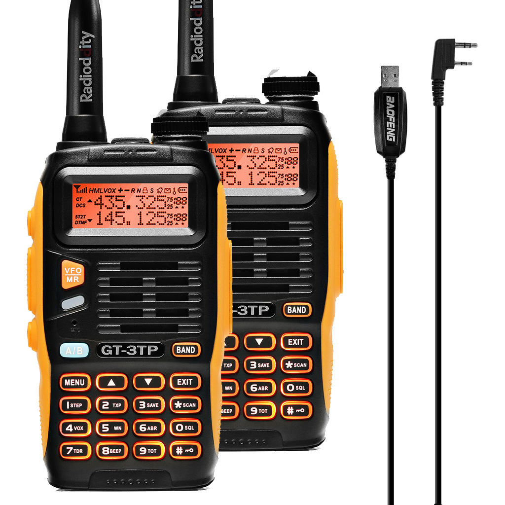 2 pcs x Baofeng GT-3TP Mark III Two way Radio + Programming cable - Radioddity