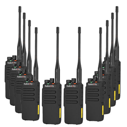 GD-77S DMR [10 Packs] | Dual Band | 5W | 2 Time-slot DMR | 2200mAh | with Cable - Radioddity