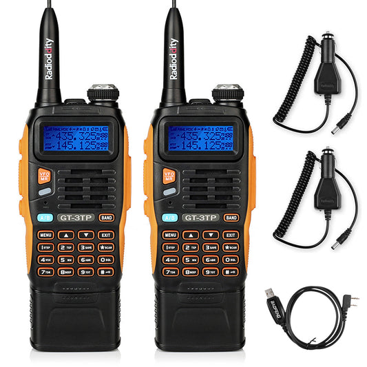 Baofeng GT-3TP Mark III Radio with 3800mAh Battery [2 Pack +1 Cable] - Radioddity