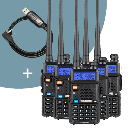 Baofeng UV-5R [5 Pack + Cable] - Radioddity