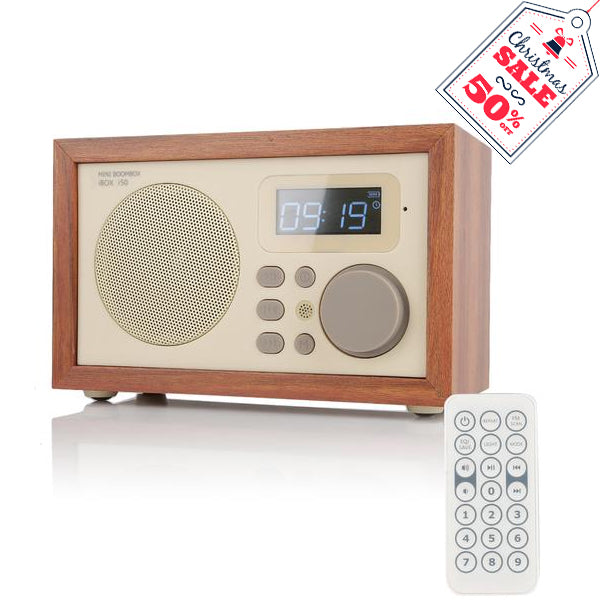 InstaBox i50 Wooden FM Clock Radio & Bluetooth Speaker [DISCONTINUED] - Radioddity