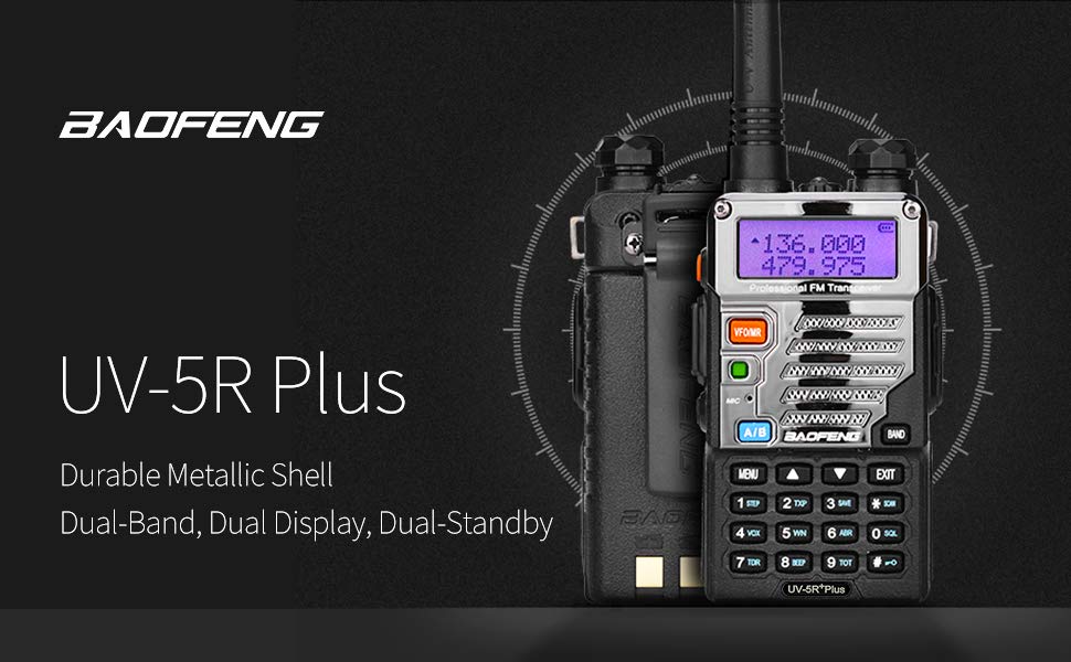 Baofeng UV-5R PLUS [5 Colors] | DUAL BAND | 4/1W | 128CH | FLASHLIGHT - Radioddity