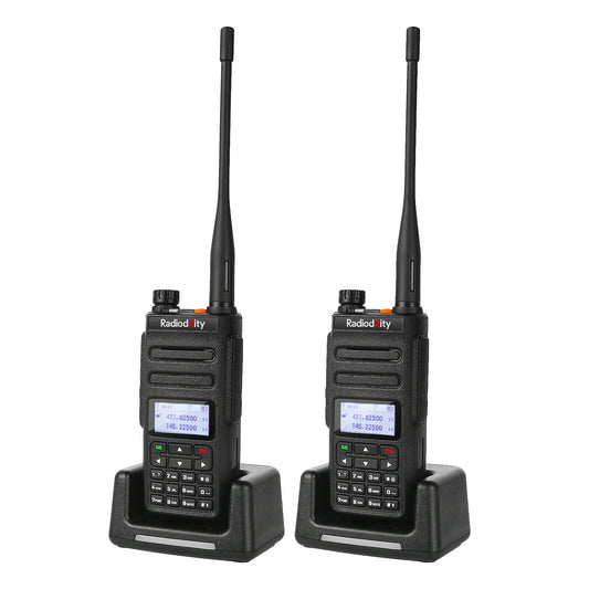 GD-77 DMR Dual Band Dual Time Slot Two Way Radio + Cable [2 Pack] - Radioddity