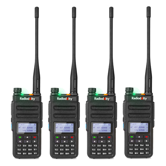 GD-77 DMR Dual Band Dual Time Slot Two Way Radio + Cable [4 Pack] - Radioddity