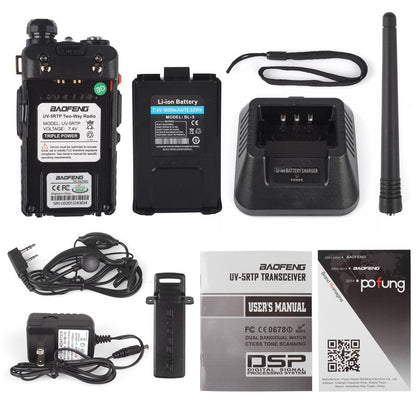 Baofeng UV-5RTP | Dual Band | 8W/4W/1W | Tri-power Two Way Radio | w/ Cable & Speaker - Radioddity