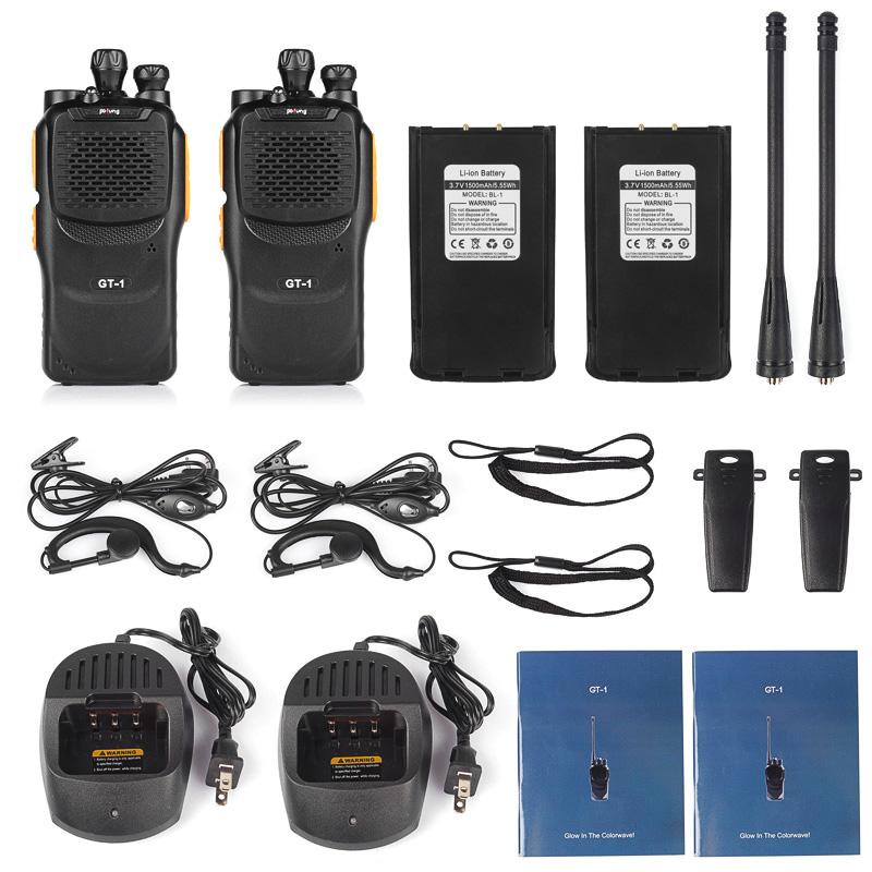 Baofeng GT-1 [2 Pack] | UHF | 5W | 16CH | Flashlight | FM Function Two-Way Radio - Radioddity