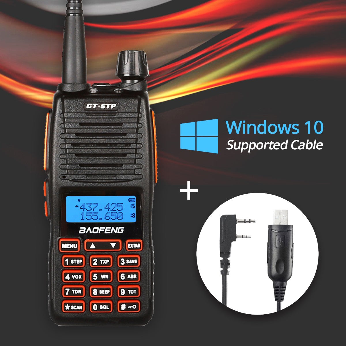 Baofeng GT-5TP Two-Way Radio + Programming Cable - Radioddity