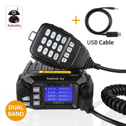 DB25 Dual Band Quad-standby Mobile Radio 25W/10W [DISCONTINUED] - Radioddity